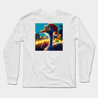 Cute Ostrich Drawing Long Sleeve T-Shirt